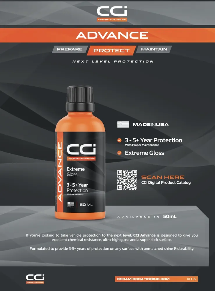 CCI Advance 3–5 year ceramic coating product