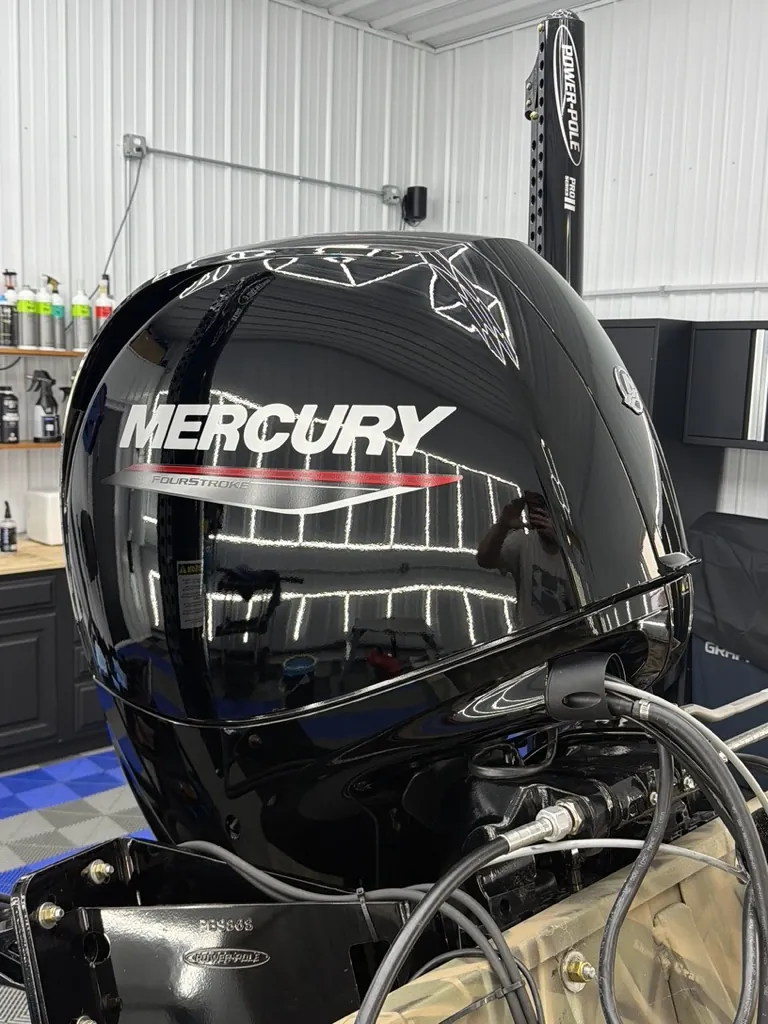 Mercury outboard motors with a mirror finish