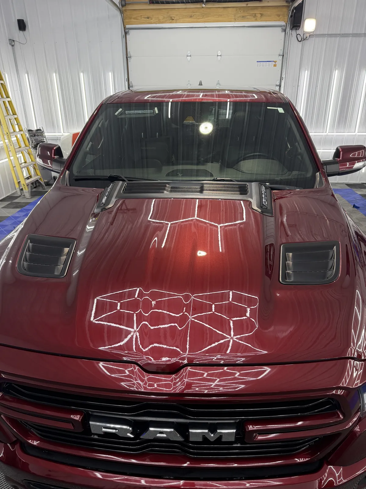 Ram TRX pickup finished under the lights in the Porter's Detailing shop