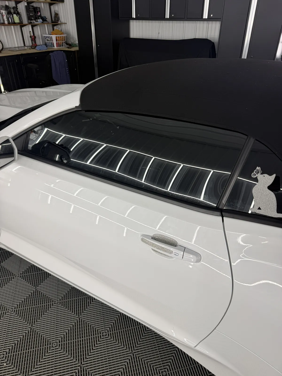 Convertible with professionally tinted windows