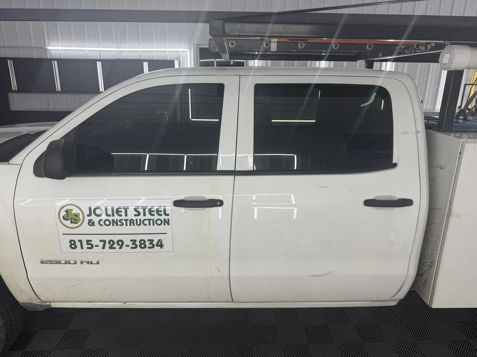 White work truck tinted and detailed at Porter’s Detailing